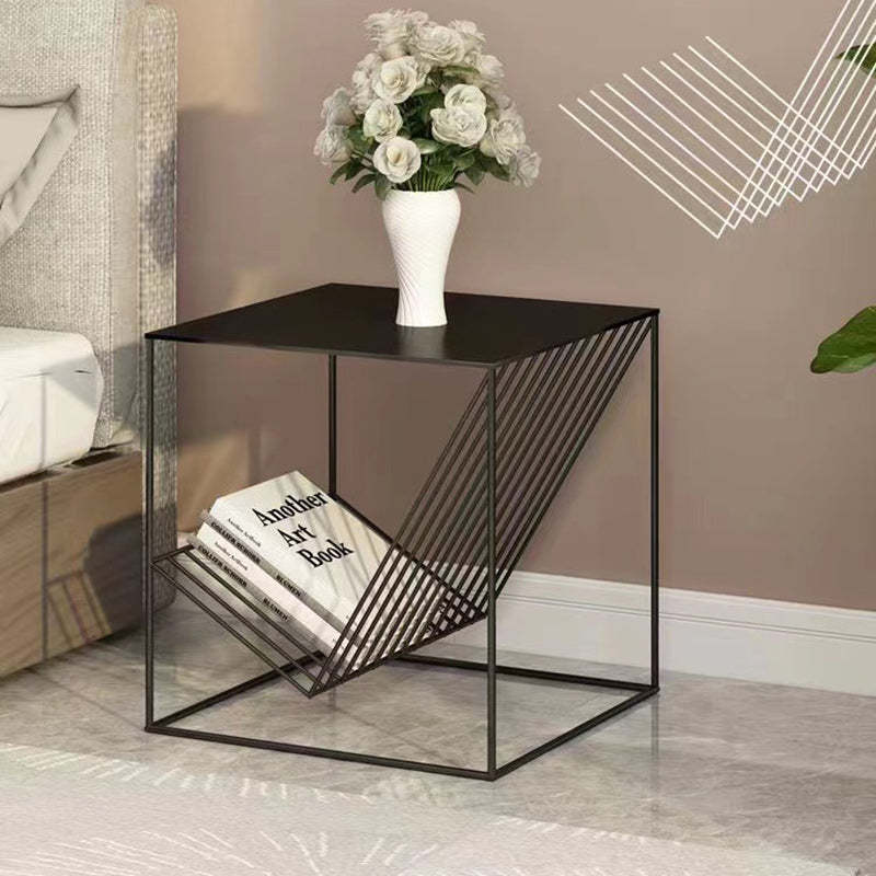 Scandinavian Steel Cube Geometrical End Table