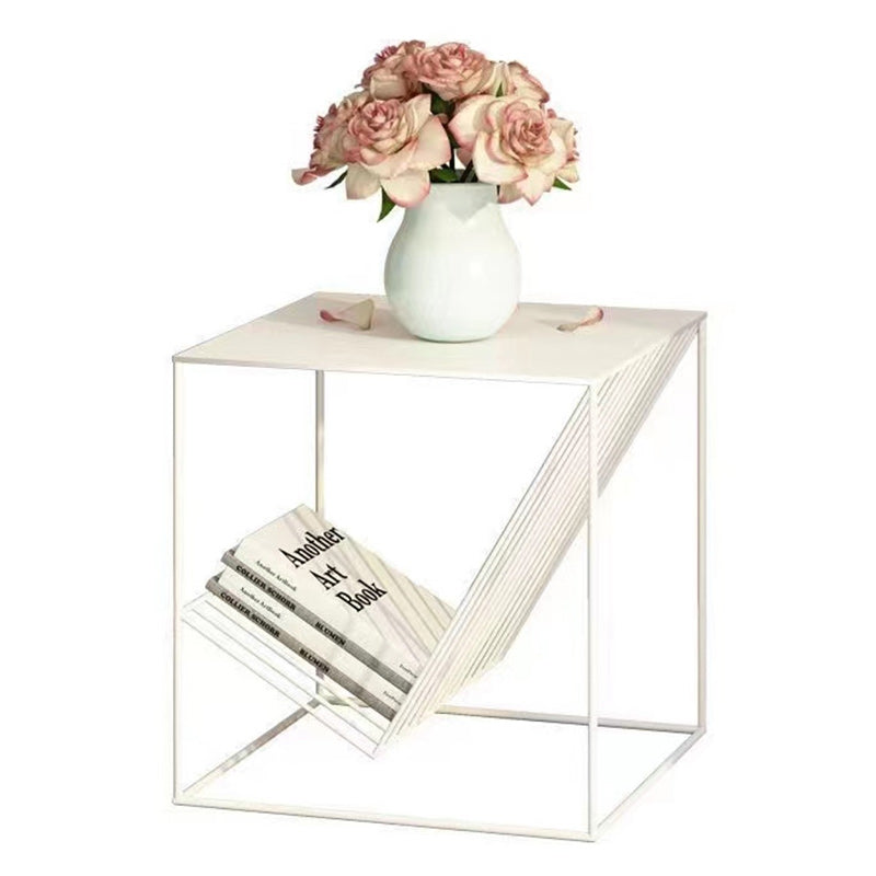 Scandinavian Steel Cube Geometrical End Table
