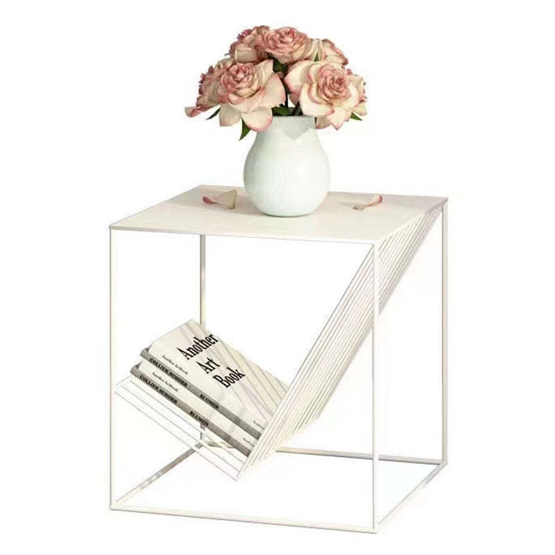 Scandinavian Steel Cube Geometrical End Table