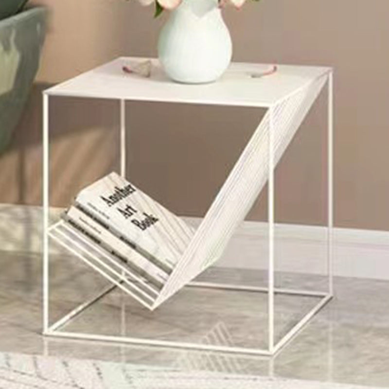 Scandinavian Steel Cube Geometrical End Table