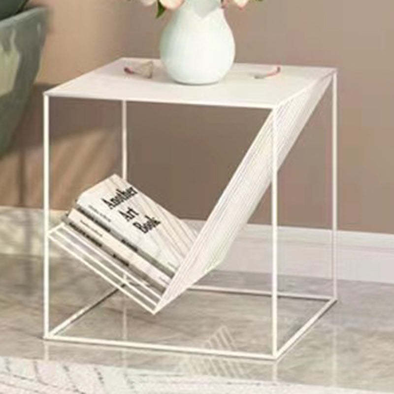 Scandinavian Steel Cube Geometrical End Table