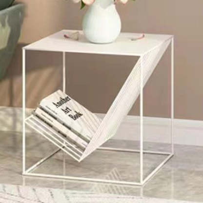 Scandinavian Steel Cube Geometrical End Table
