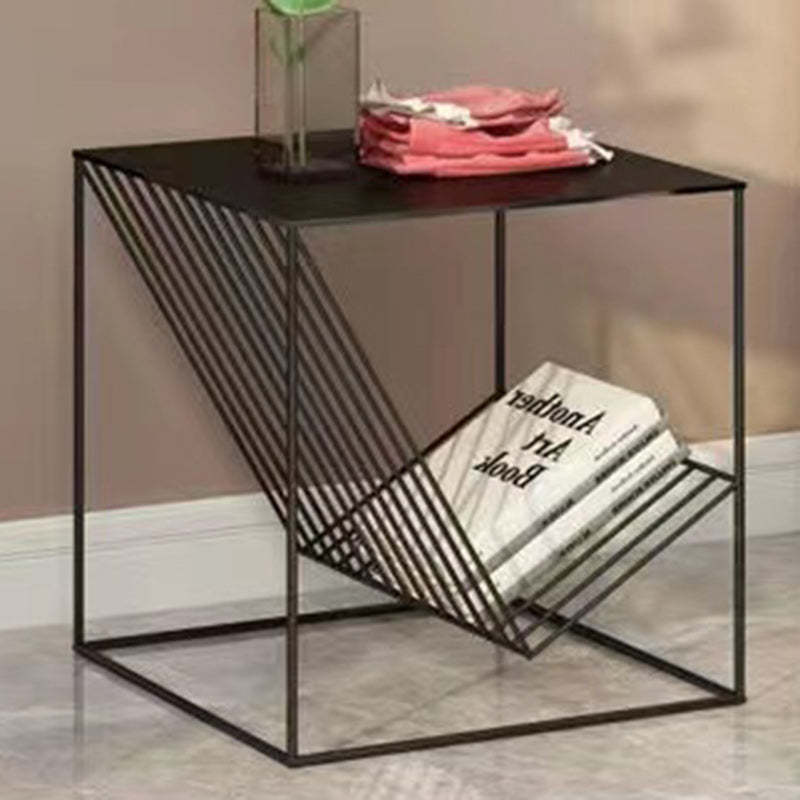 Scandinavian Steel Cube Geometrical End Table