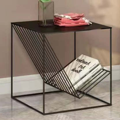 Scandinavian Steel Cube Geometrical End Table