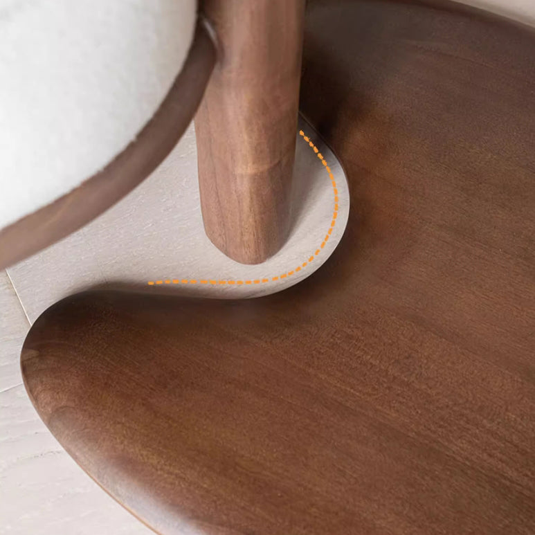 Modern Wood Elliptical Cat Ear 2-Tier Side Table