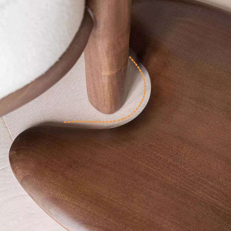 Modern Wood Elliptical Cat Ear 2-Tier Side Table