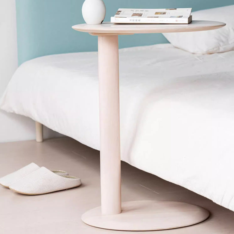 Modern Wood Elliptical Cat Ear 2-Tier Side Table