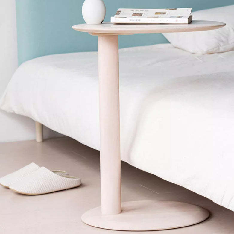 Modern Wood Elliptical Cat Ear 2-Tier Side Table