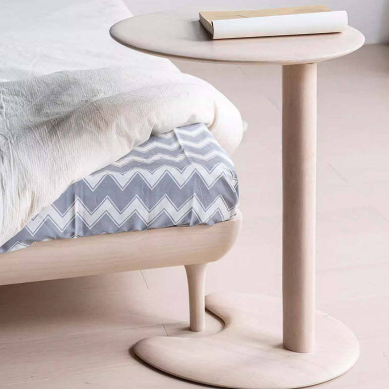 Modern Wood Elliptical Cat Ear 2-Tier Side Table