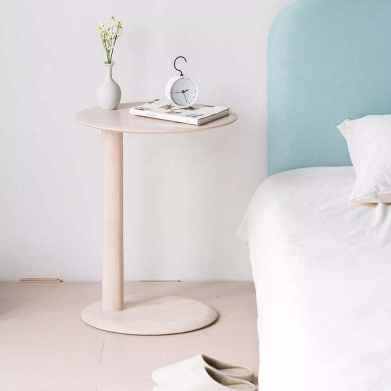 Modern Wood Elliptical Cat Ear 2-Tier Side Table