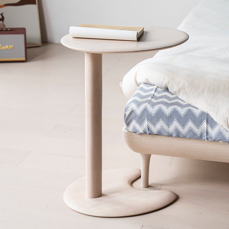 Modern Wood Elliptical Cat Ear 2-Tier Side Table — Cat Ear / Wood Color