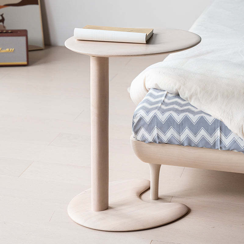Modern Wood Elliptical Cat Ear 2-Tier Side Table — Cat Ear / Wood Color