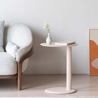 Modern Wood Elliptical Cat Ear 2-Tier Side Table — Elliptical / Walnut Color