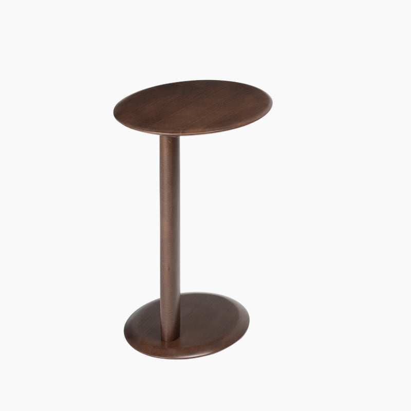 Modern Wood Elliptical Cat Ear 2-Tier Side Table