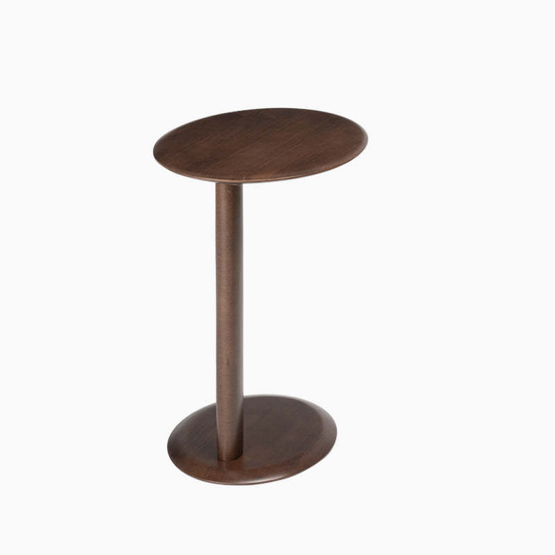 Modern Wood Elliptical Cat Ear 2-Tier Side Table