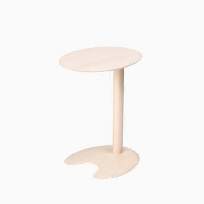 Modern Wood Elliptical Cat Ear 2-Tier Side Table