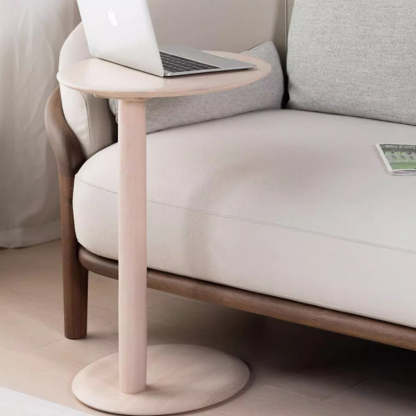 Modern Wood Elliptical Cat Ear 2-Tier Side Table