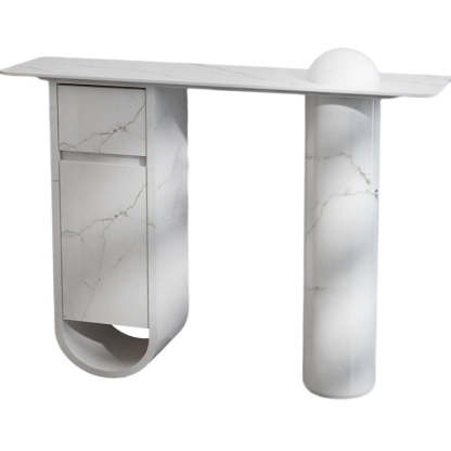 Nordic Wood Column 1-Drawer Side Table