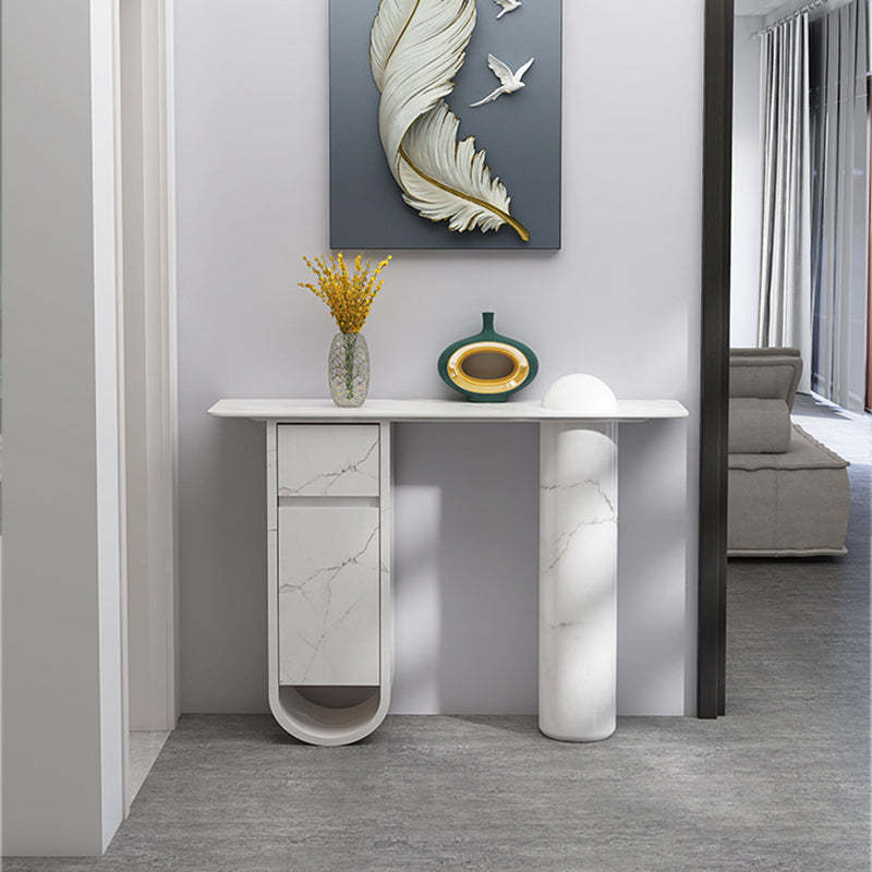 Nordic Wood Column 1-Drawer Side Table
