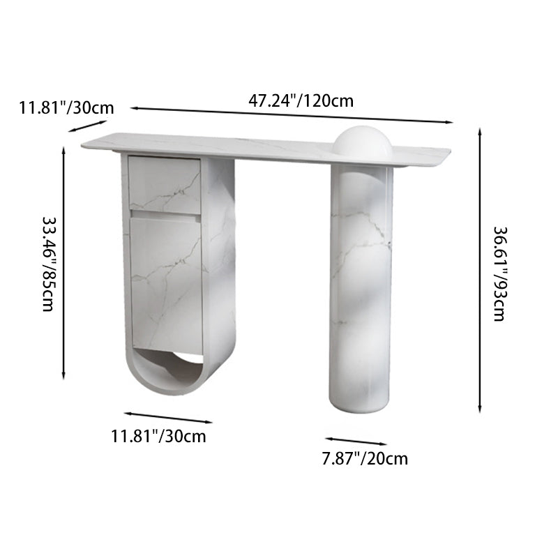 Nordic Wood Column 1-Drawer Side Table