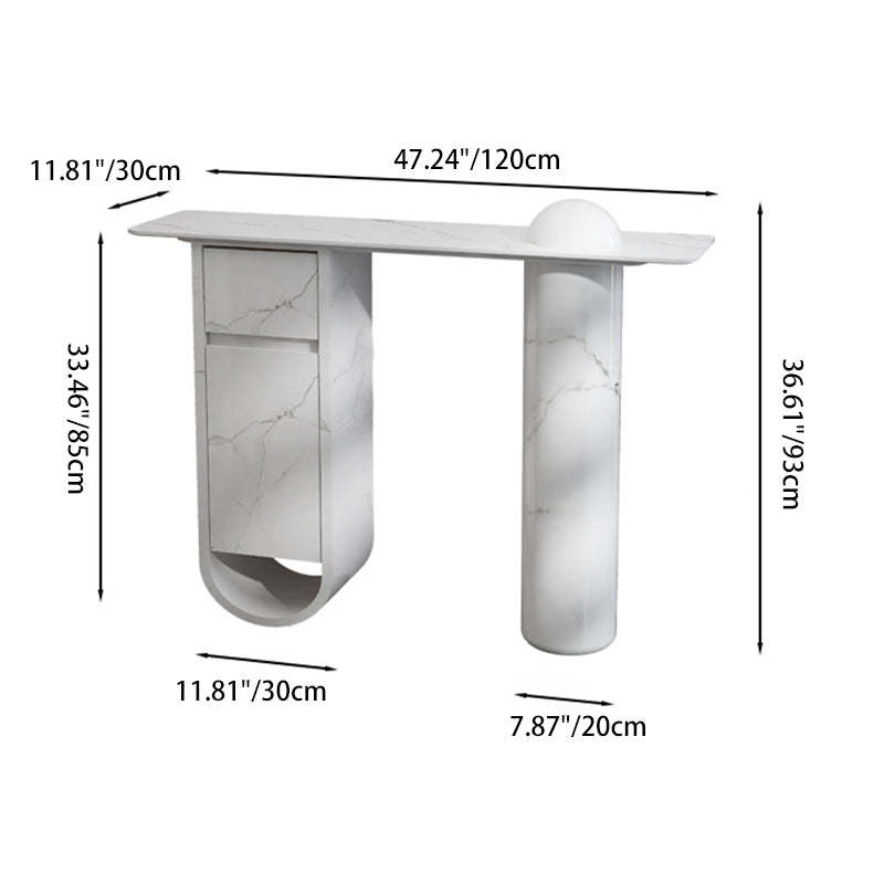 Nordic Wood Column 1-Drawer Side Table