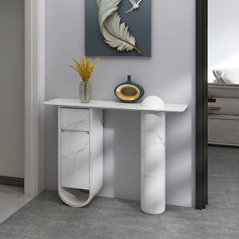 Nordic Wood Column 1-Drawer Side Table