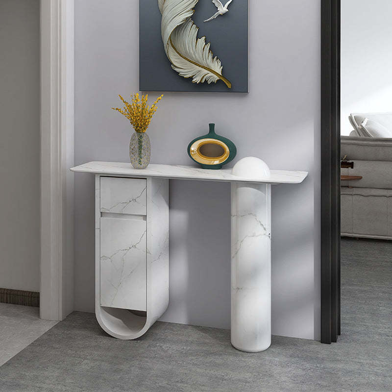 Nordic Wood Column 1-Drawer Side Table