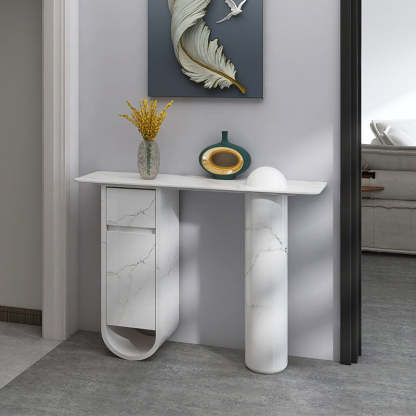Nordic Wood Column 1-Drawer Side Table