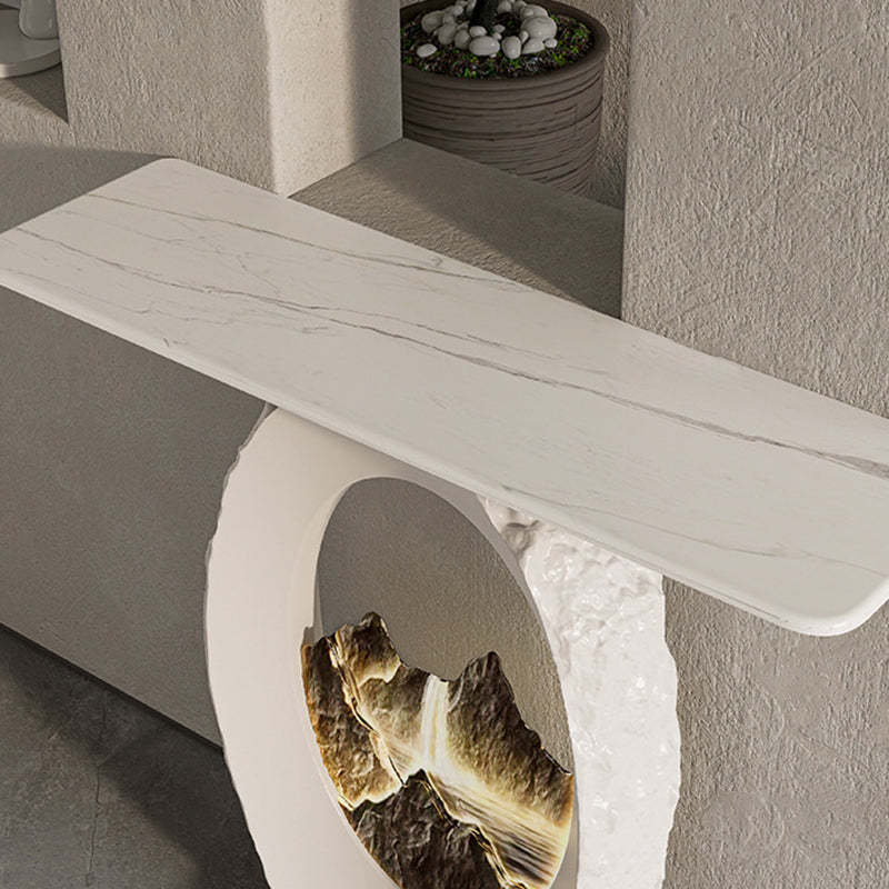 Nordic FRP Marble Microcrystalline Stone Lighting Side Table