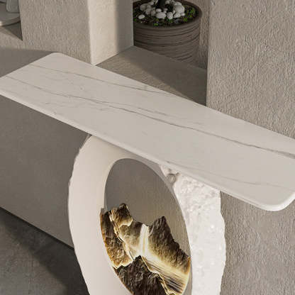 Nordic FRP Marble Microcrystalline Stone Lighting Side Table