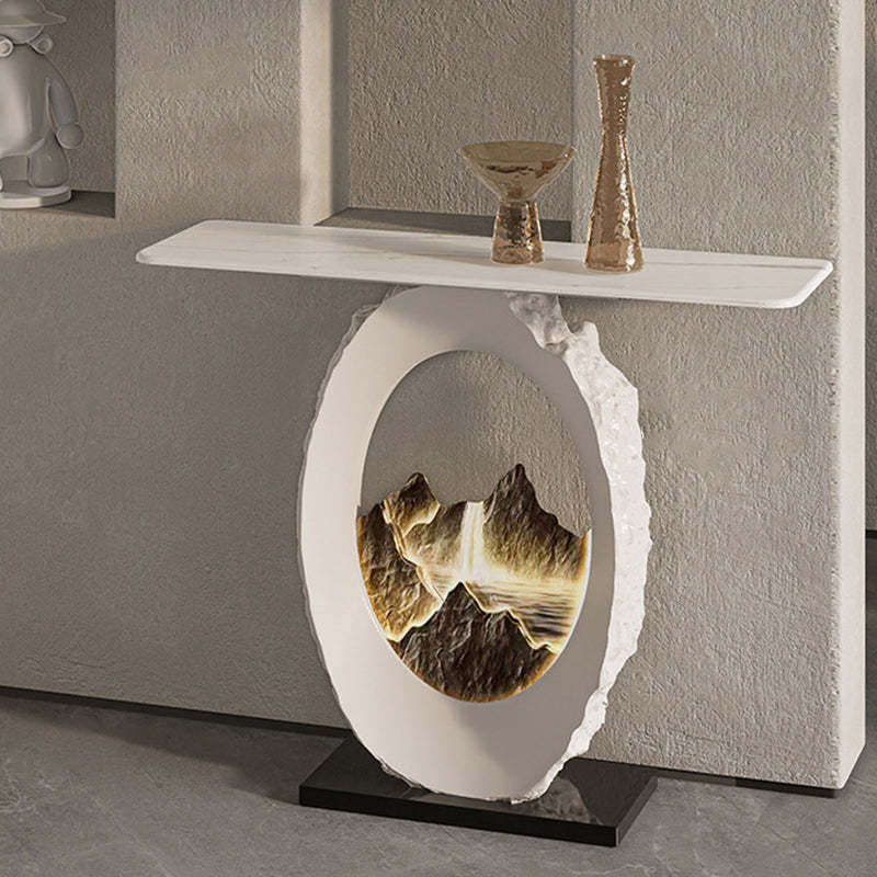 Nordic FRP Marble Microcrystalline Stone Lighting Side Table — Blue