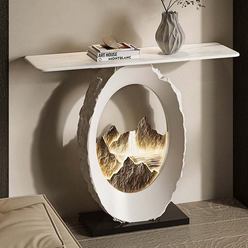Nordic FRP Marble Microcrystalline Stone Lighting Side Table