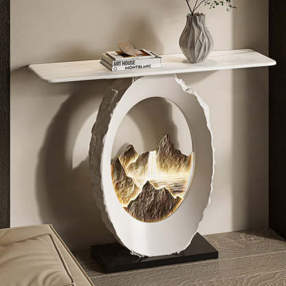Nordic FRP Marble Microcrystalline Stone Lighting Side Table