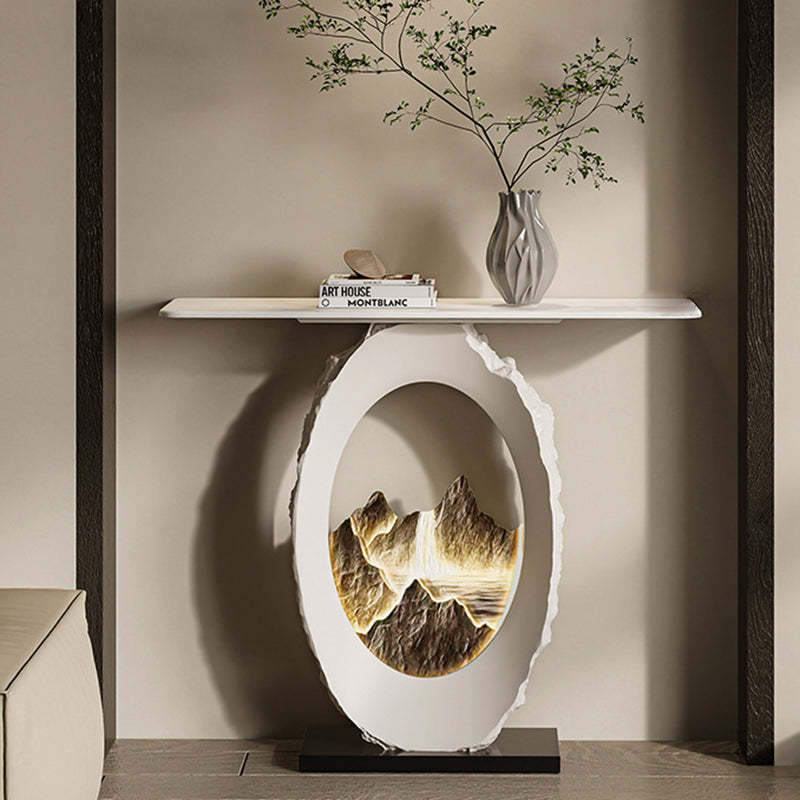 Nordic FRP Marble Microcrystalline Stone Lighting Side Table