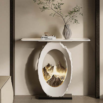 Nordic FRP Marble Microcrystalline Stone Lighting Side Table