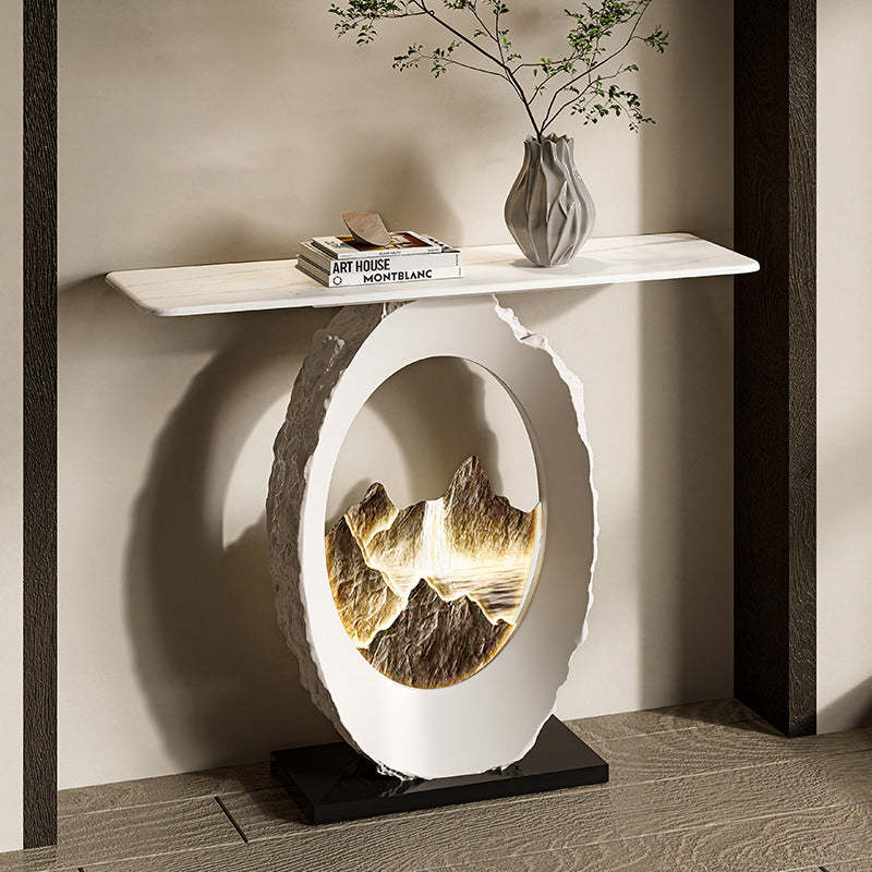 Nordic FRP Marble Microcrystalline Stone Lighting Side Table