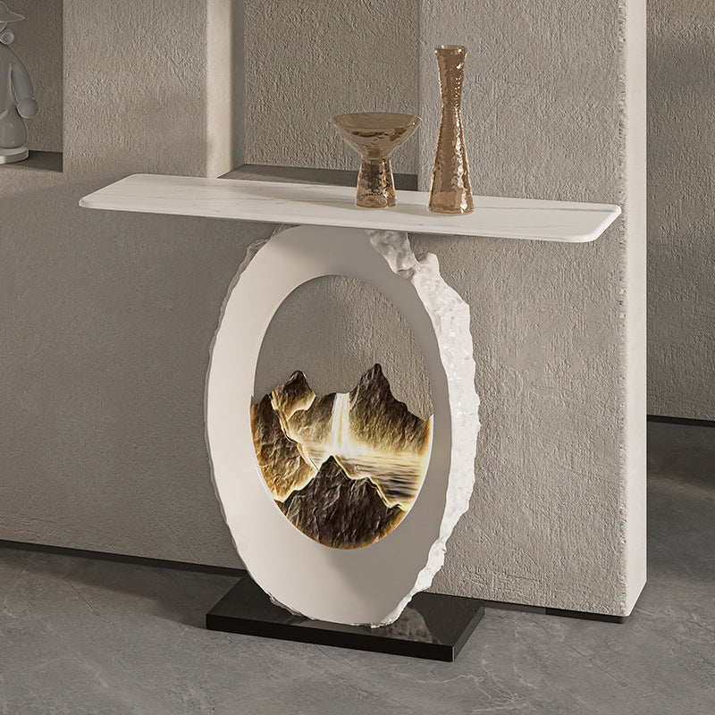 Nordic FRP Marble Microcrystalline Stone Lighting Side Table