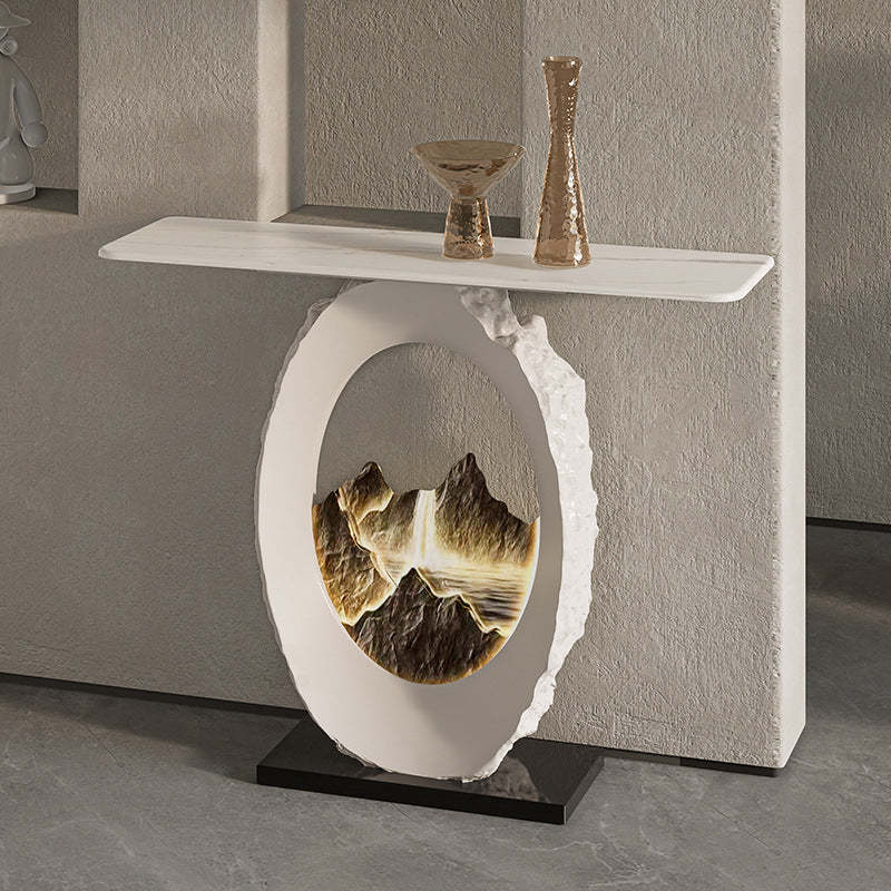 Nordic FRP Marble Microcrystalline Stone Lighting Side Table
