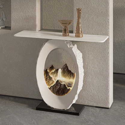 Nordic FRP Marble Microcrystalline Stone Lighting Side Table