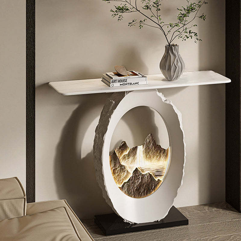Nordic FRP Marble Microcrystalline Stone Lighting Side Table