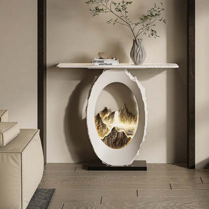 Nordic FRP Marble Microcrystalline Stone Lighting Side Table