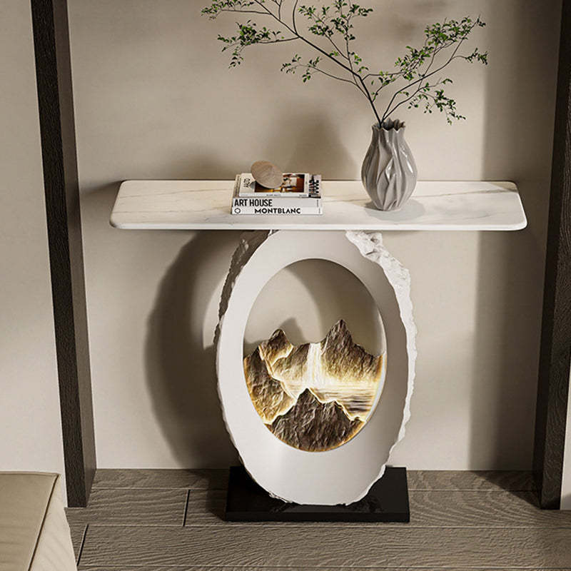 Nordic FRP Marble Microcrystalline Stone Lighting Side Table