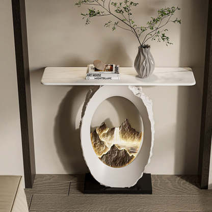 Nordic FRP Marble Microcrystalline Stone Lighting Side Table