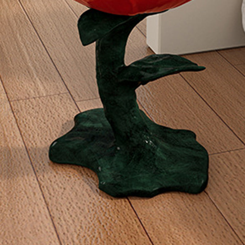 French FRP Glass Rose Storage End Table