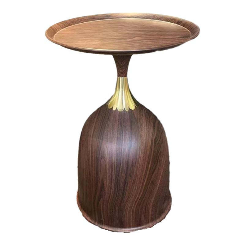 Contemporary Carbon Steel Flat Round 1-Tier End Table