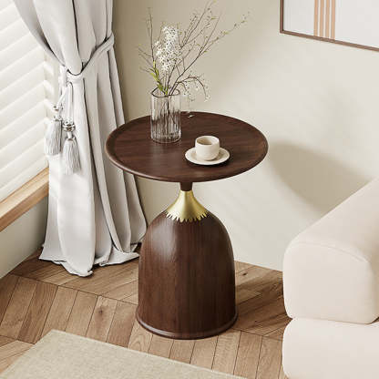 Contemporary Carbon Steel Flat Round 1-Tier End Table