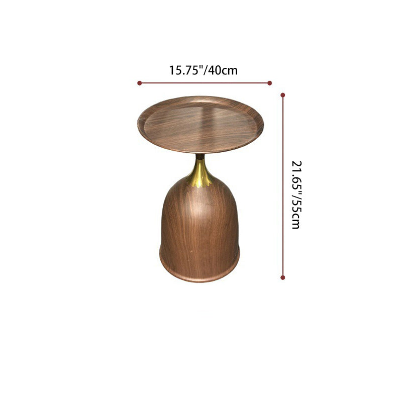 Retro Carbon Steel Stainless Steel Round Bullet End Table