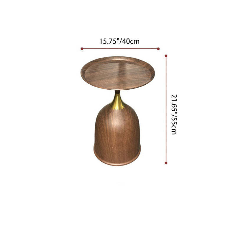 Retro Carbon Steel Stainless Steel Round Bullet End Table