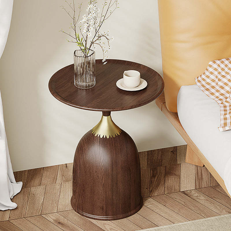 Contemporary Carbon Steel Flat Round 1-Tier End Table