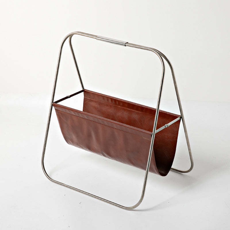 Retro Stainless Steel Leather Triangle Foldable Bookshelves